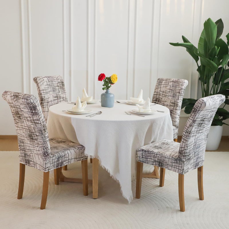 FORCHEER Dining Room Chair Covers Set of 6 Stretch Patterned Kitchen Chair Slipcovers 6PCS Washable Removable -Color #9 - Image 4